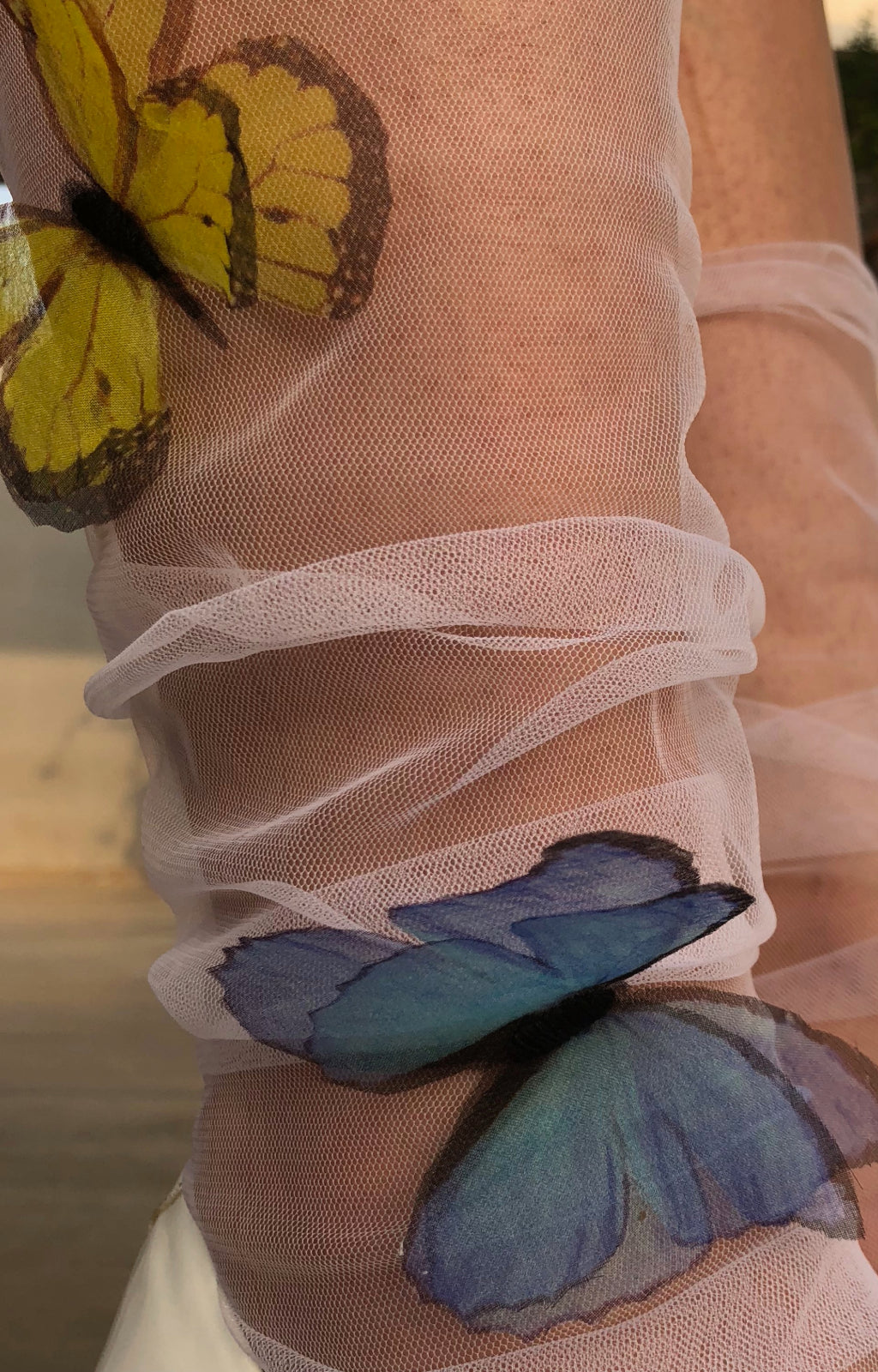 Silk Butterfly Tulle Socks