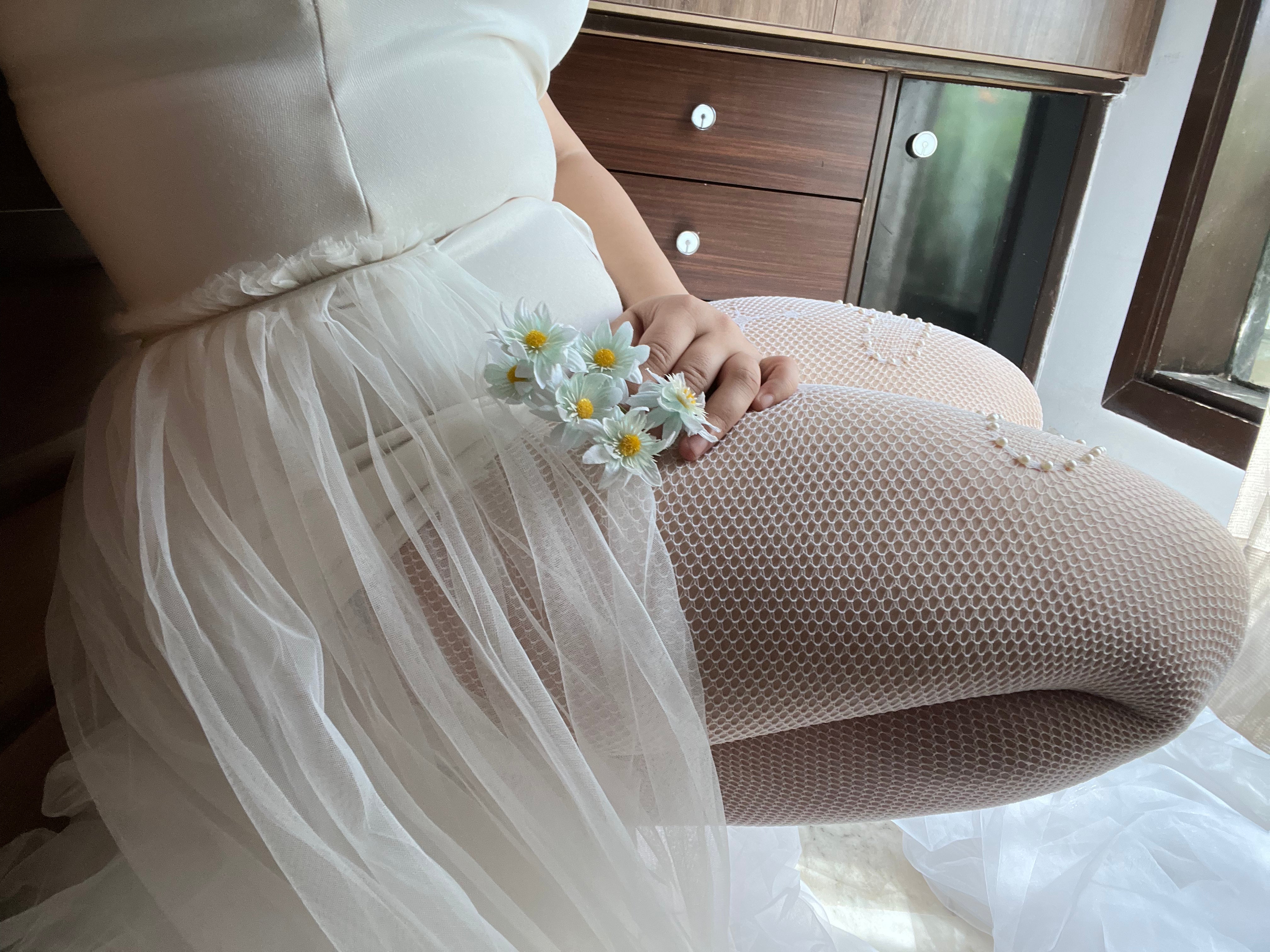 Custom Pearly Heart tights (White) Fishnet Stockings Pantyhose | Vintage Pearl Tights | Wedding Pantyhose | Bridal Heart Tights