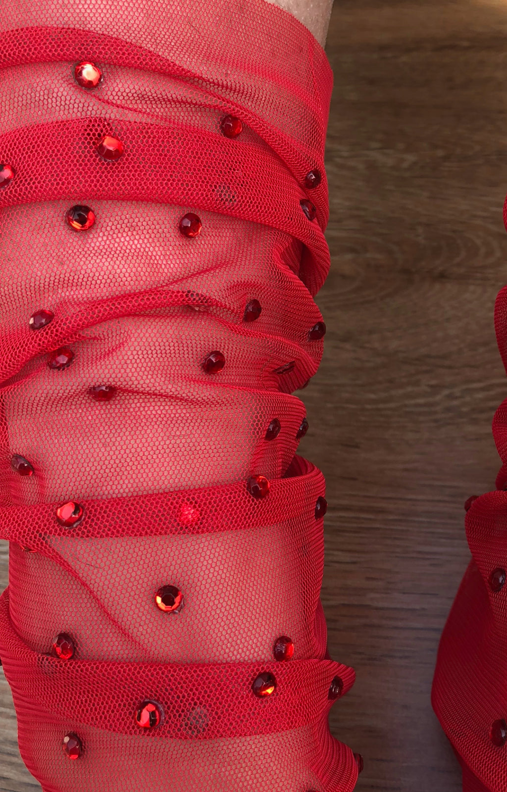 Ruby Red Tulle Socks