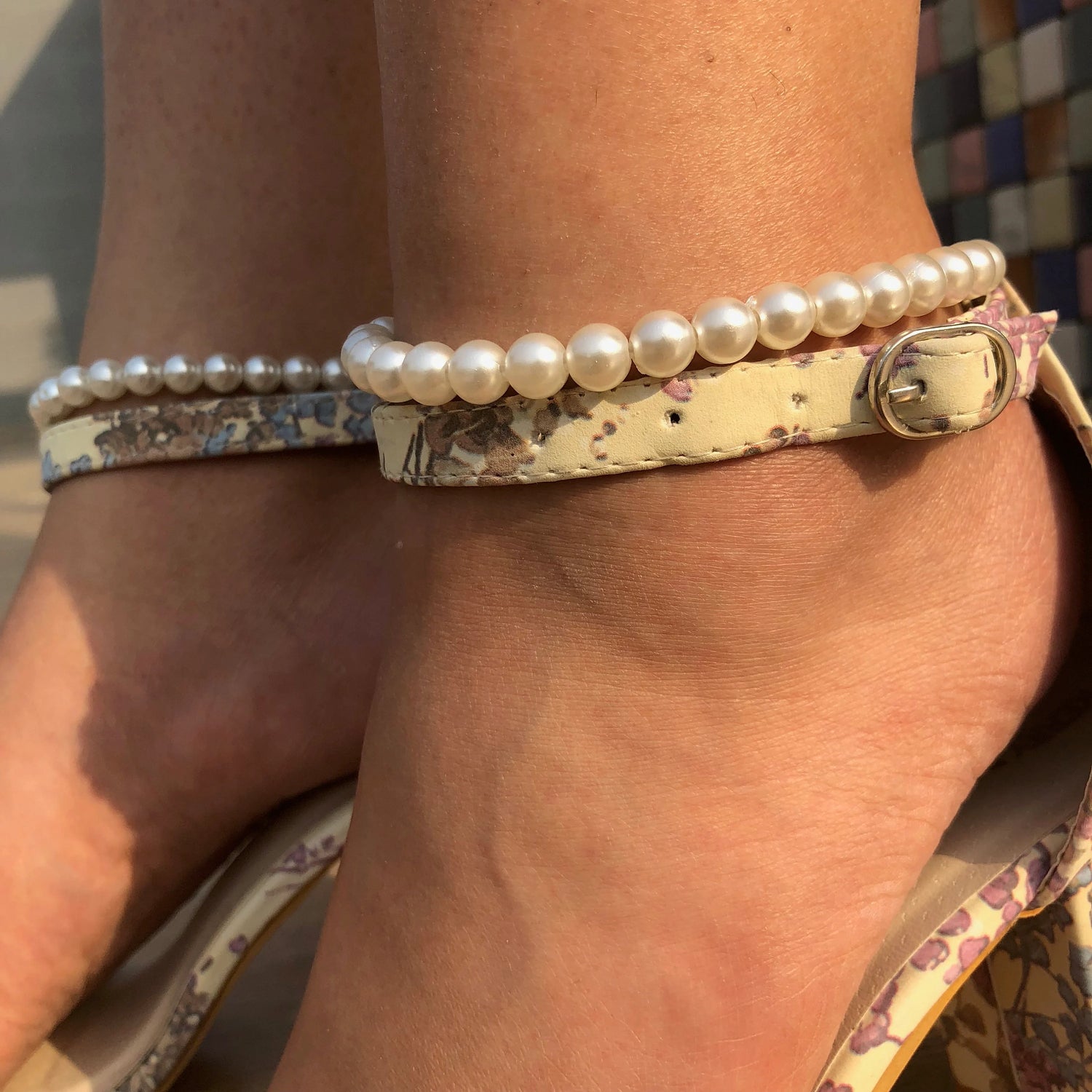 Margarita Flower And Pearl Heels