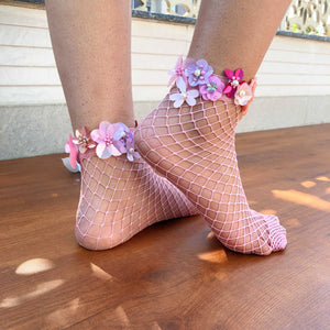 Pink Paradise Fishnet Socks
