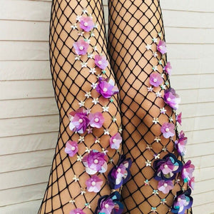 Violet Spectrum Fishnet Stockings