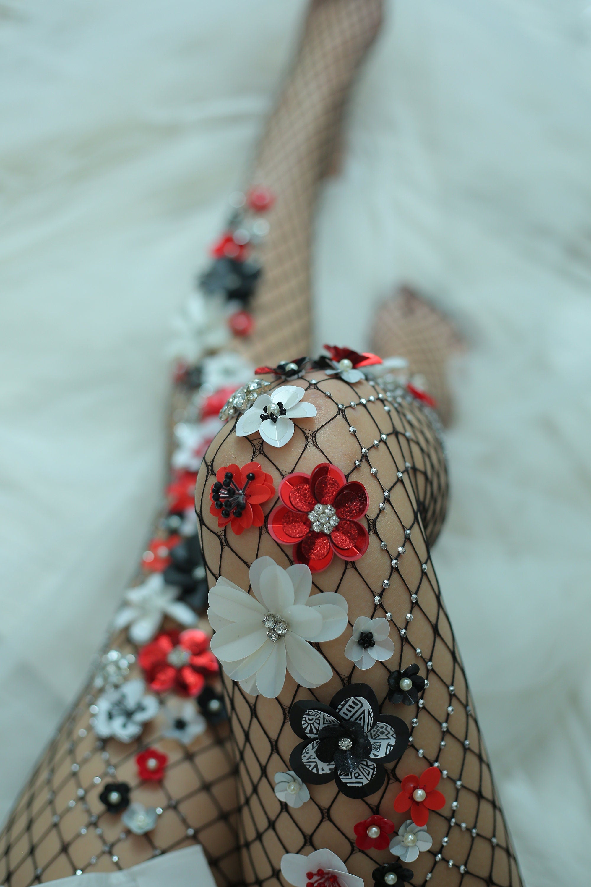 Lady in Red Fishnet Stockings