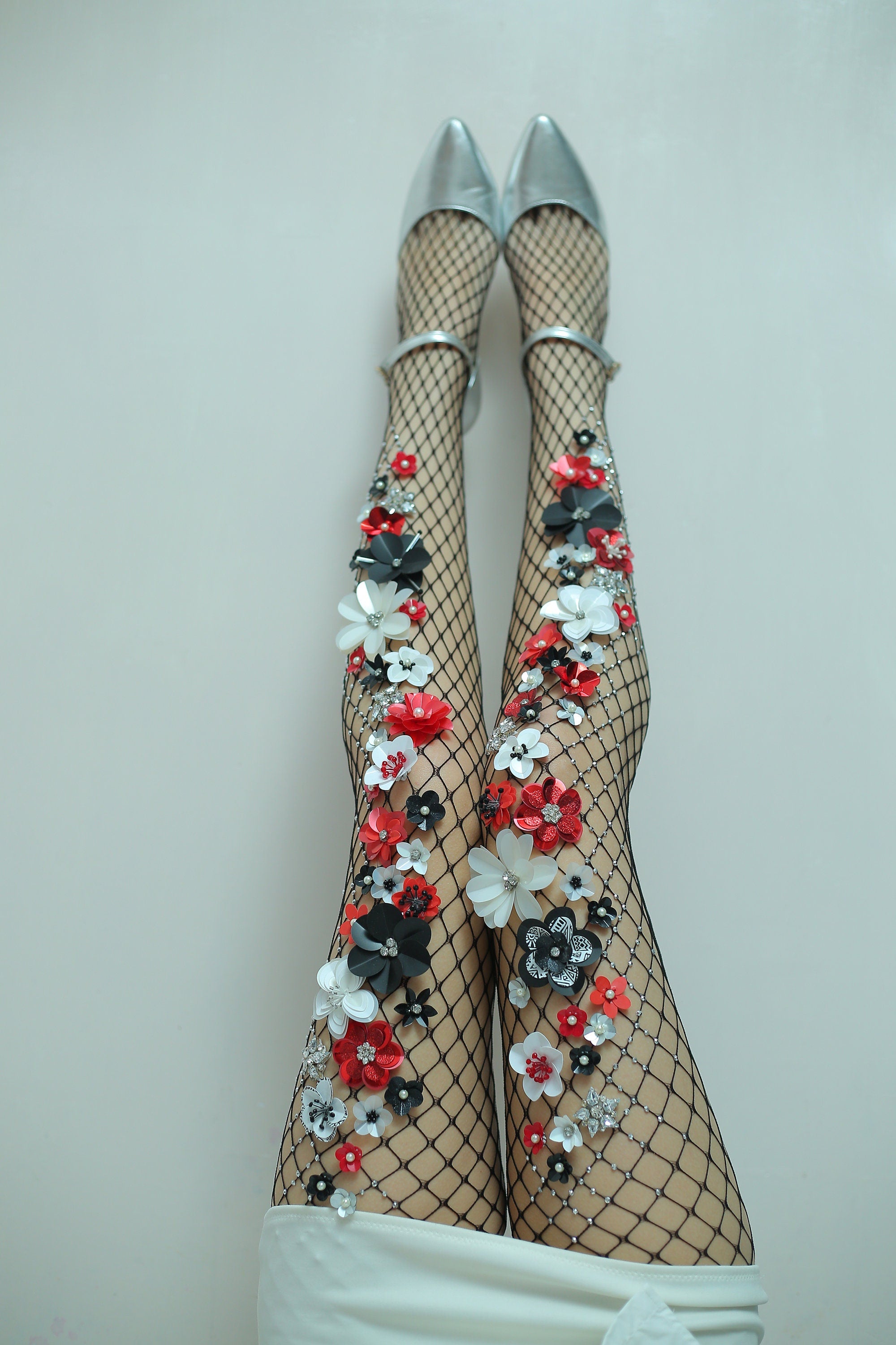 Lady in Red Fishnet Stockings