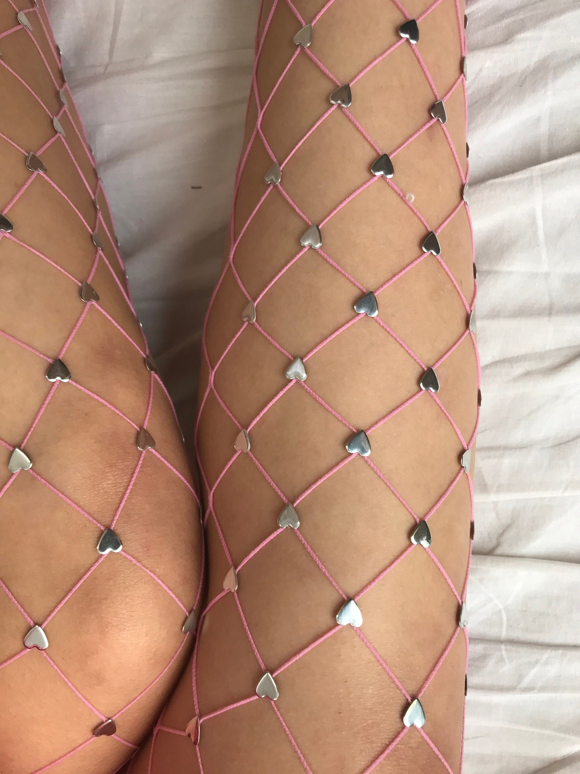 Cupid Fishnet Stockings (Pink)