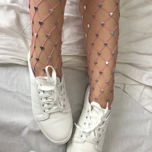 Cupid Fishnet Stockings (Pink)