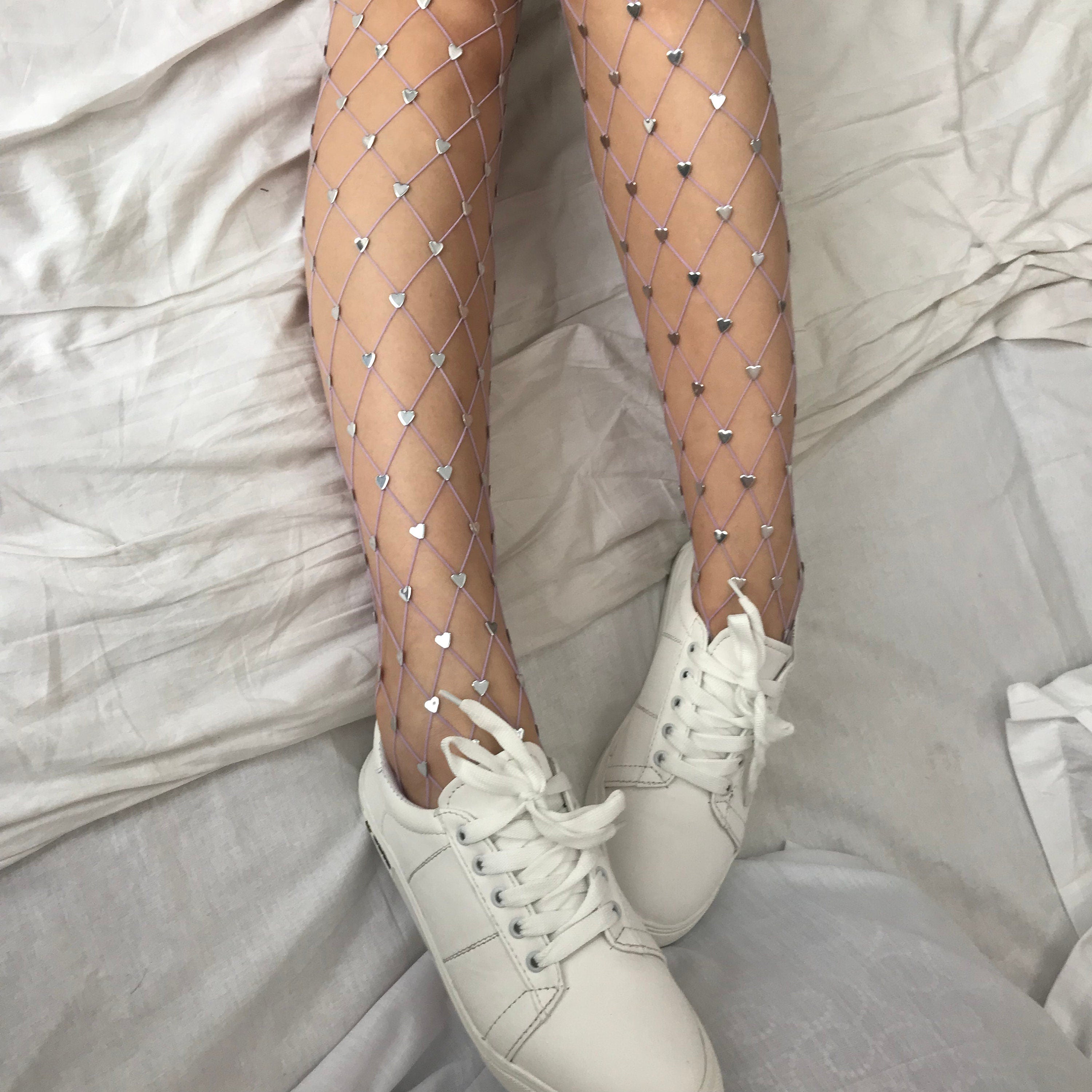 Cupid Fishnet Stockings (Lavender)