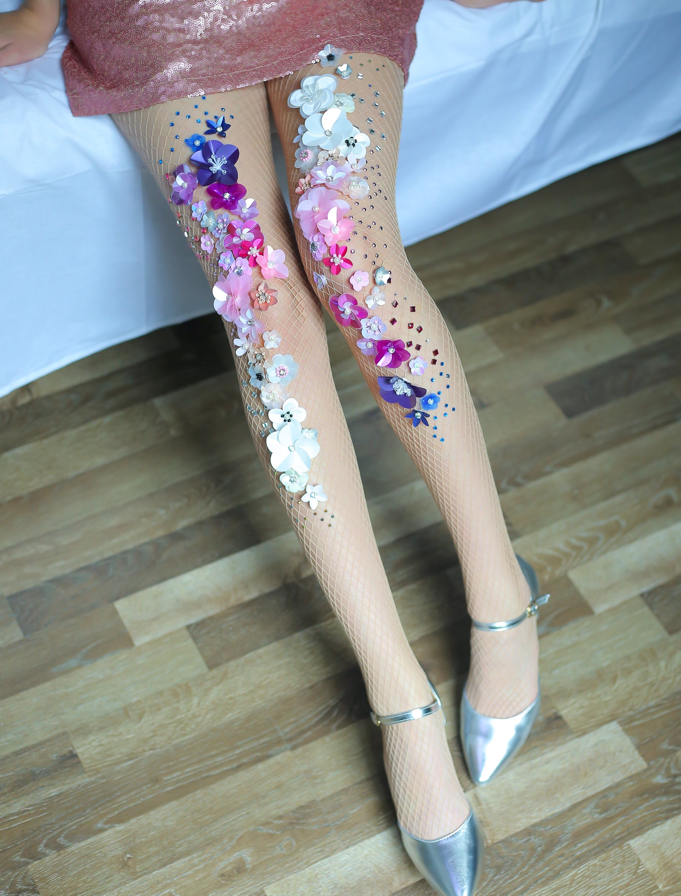 Ombre New York Sky Fishnet Stockings