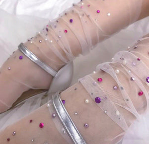 Rosewood Tulle Socks