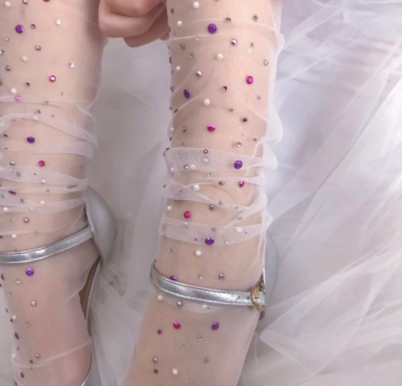 Rosewood Tulle Socks