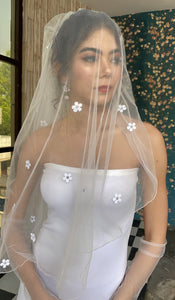 Spring Bloom Floral Veil