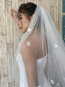 Spring Bloom Floral Veil