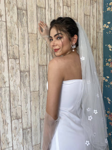 Spring Bloom Floral Veil