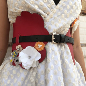 Scalloped Floral Cloud Belt