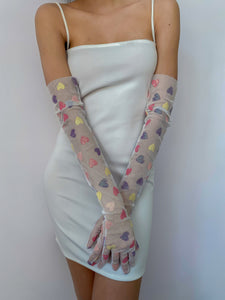 Rainbow Hearts Gloves