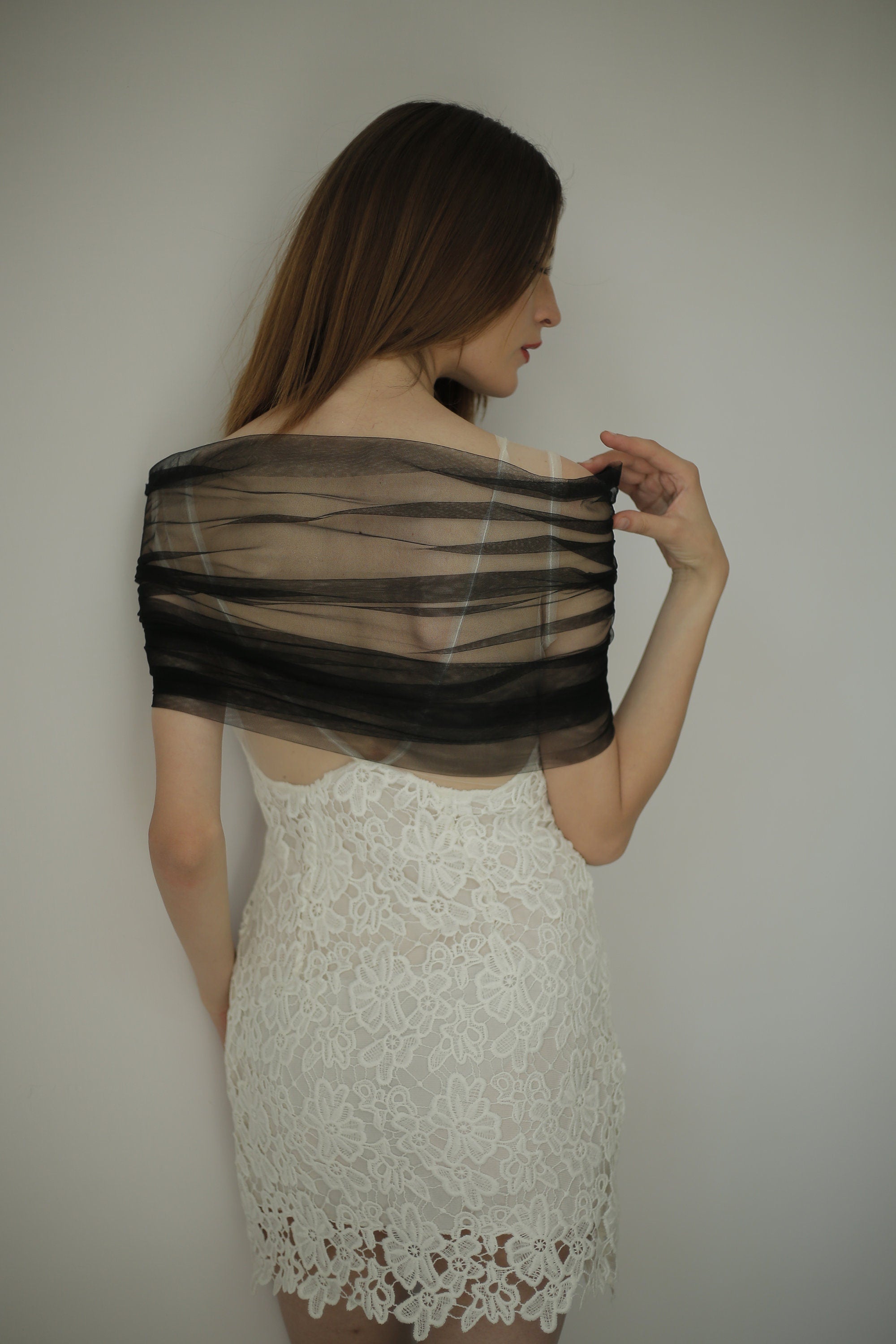 Meghan Silk Tulle Wrap