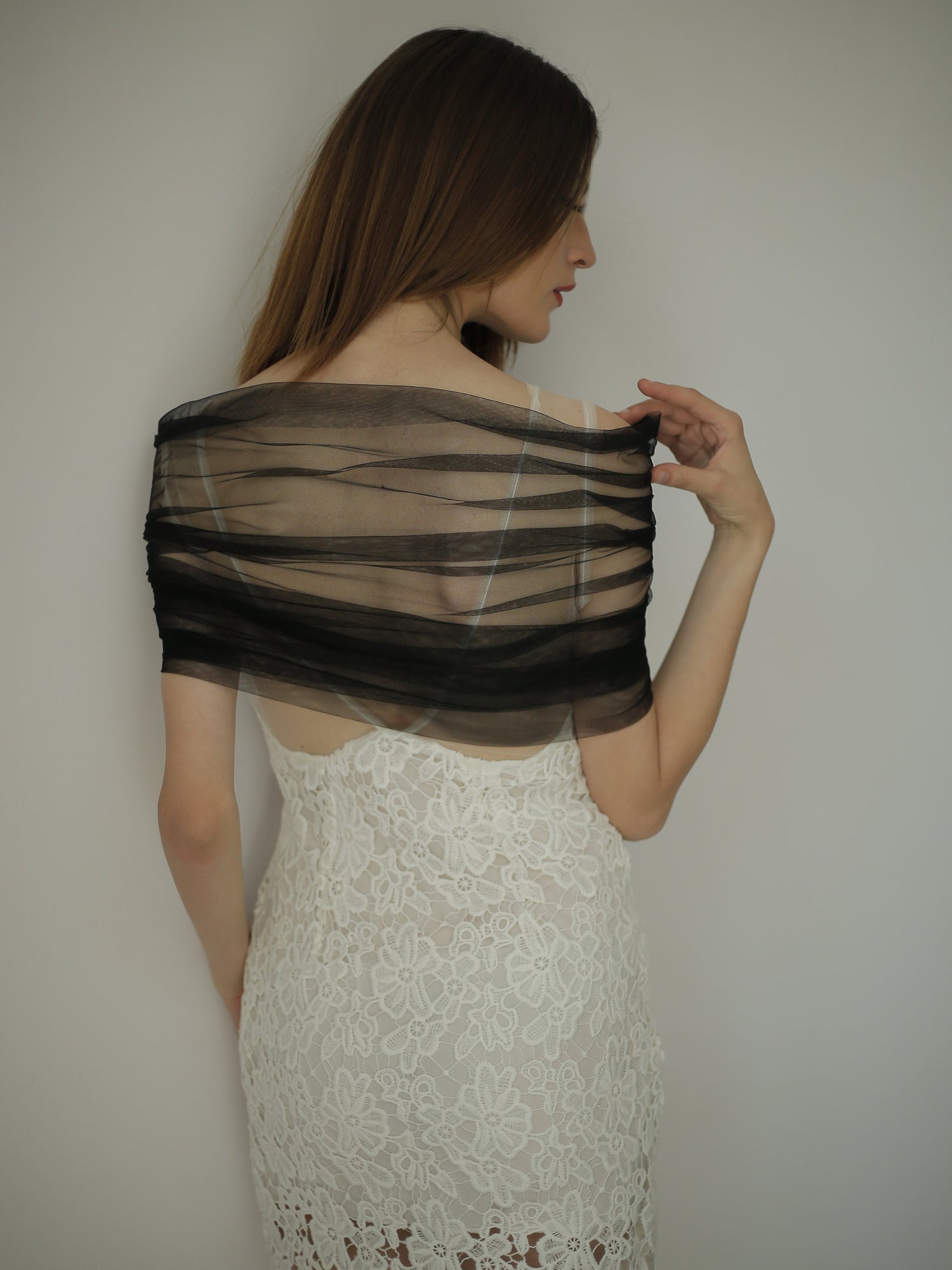 Meghan Silk Tulle Wrap