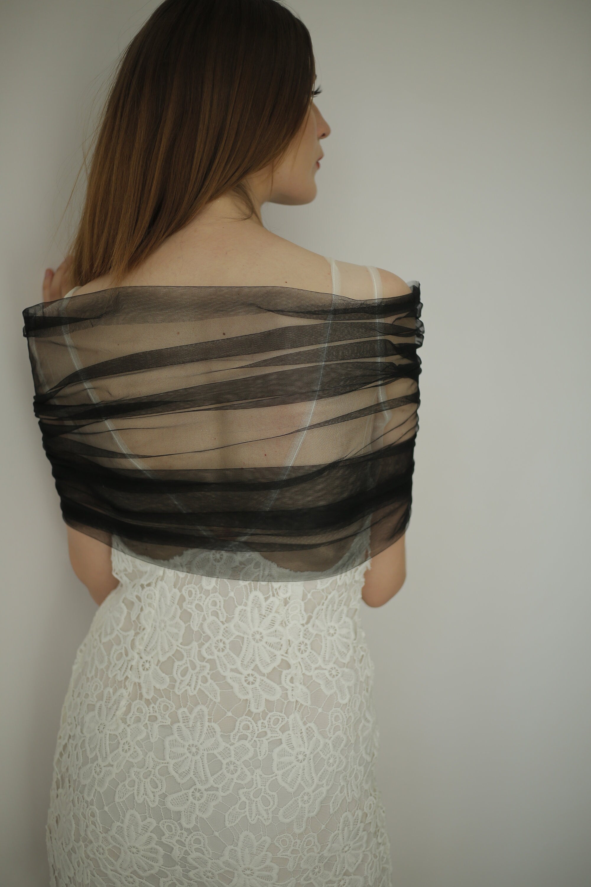 Meghan Silk Tulle Wrap