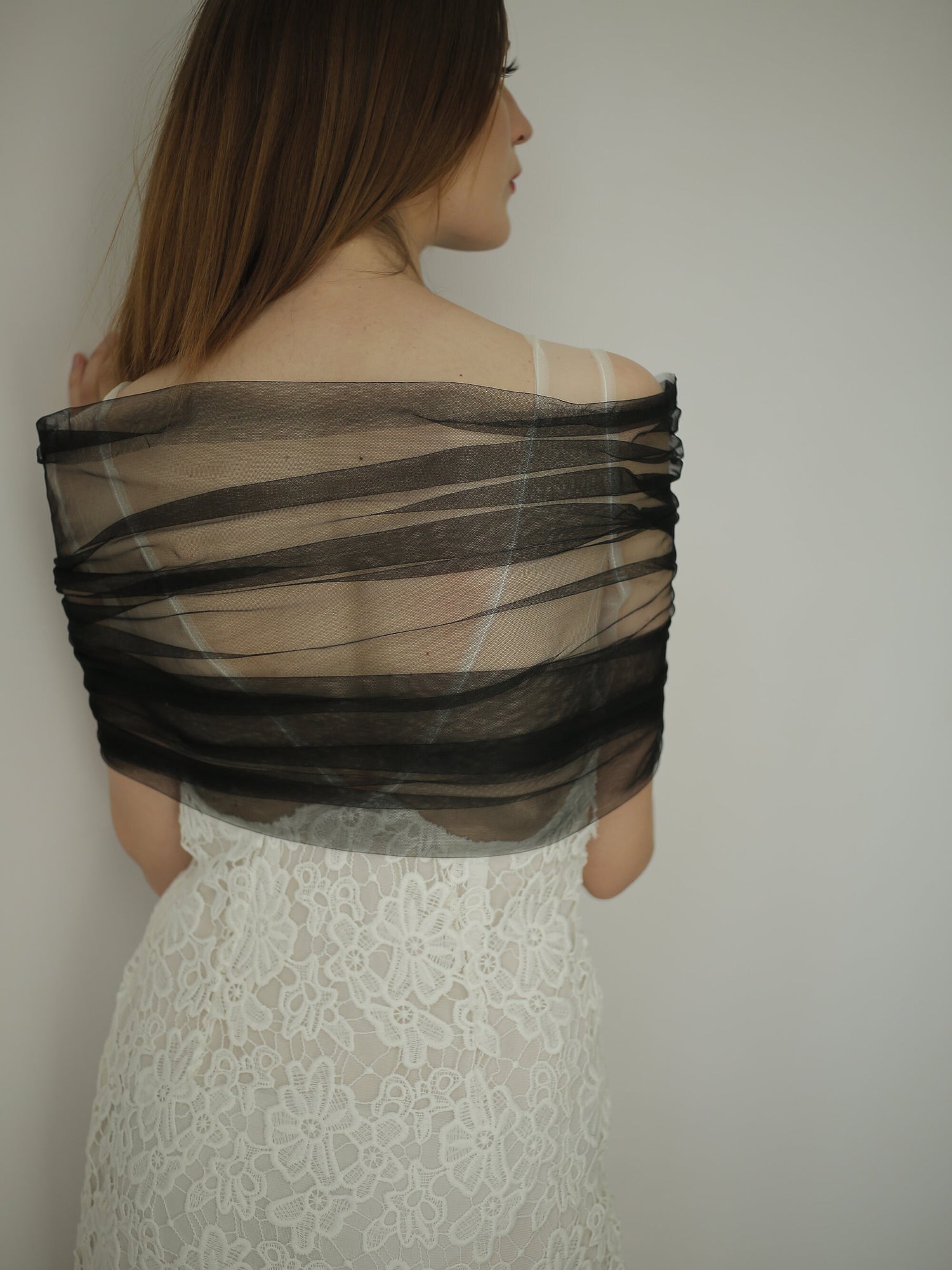 Meghan Silk Tulle Wrap