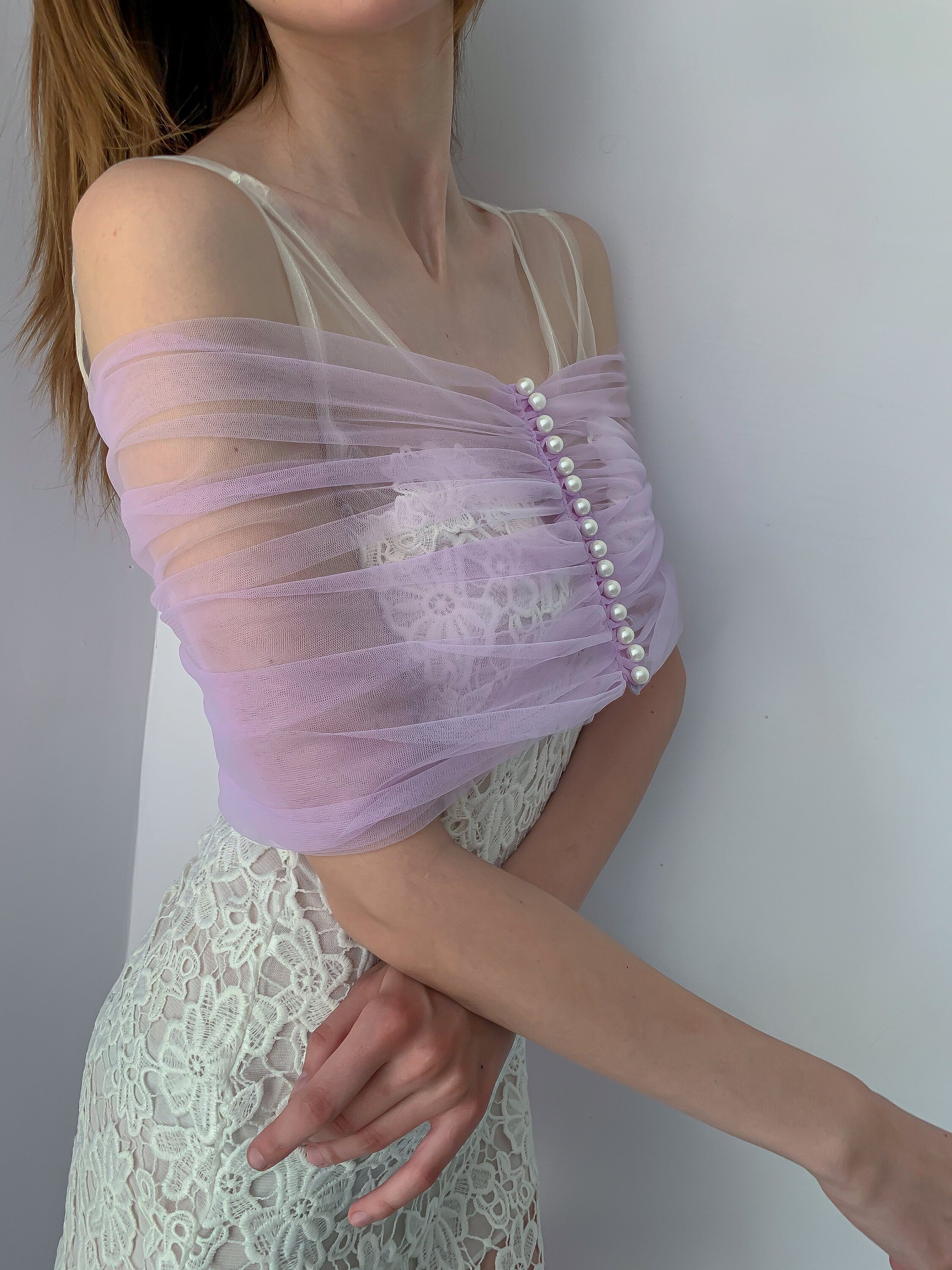 Meghan Silk Tulle Wrap