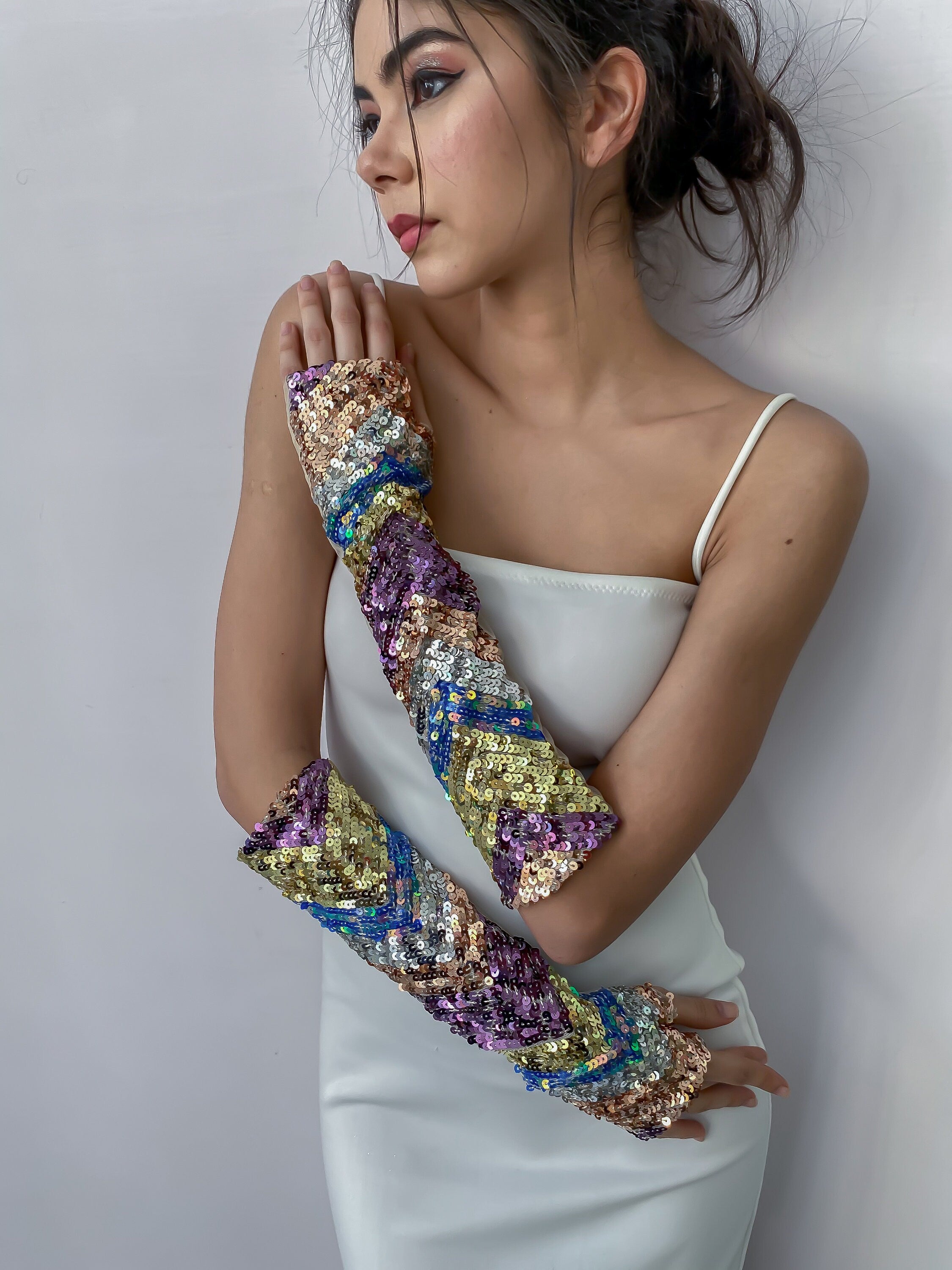 Chevron Disco Gloves