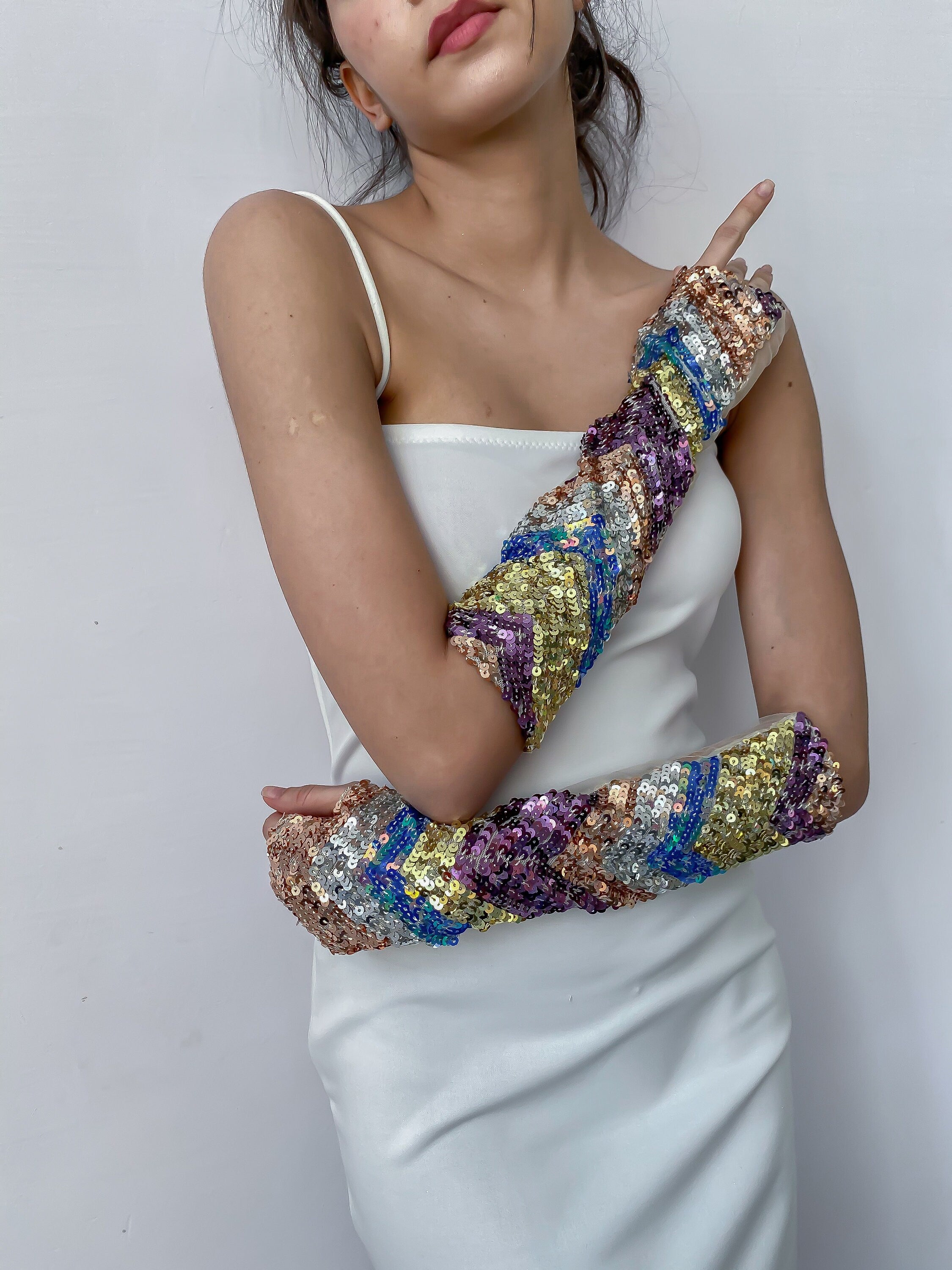 Chevron Disco Gloves