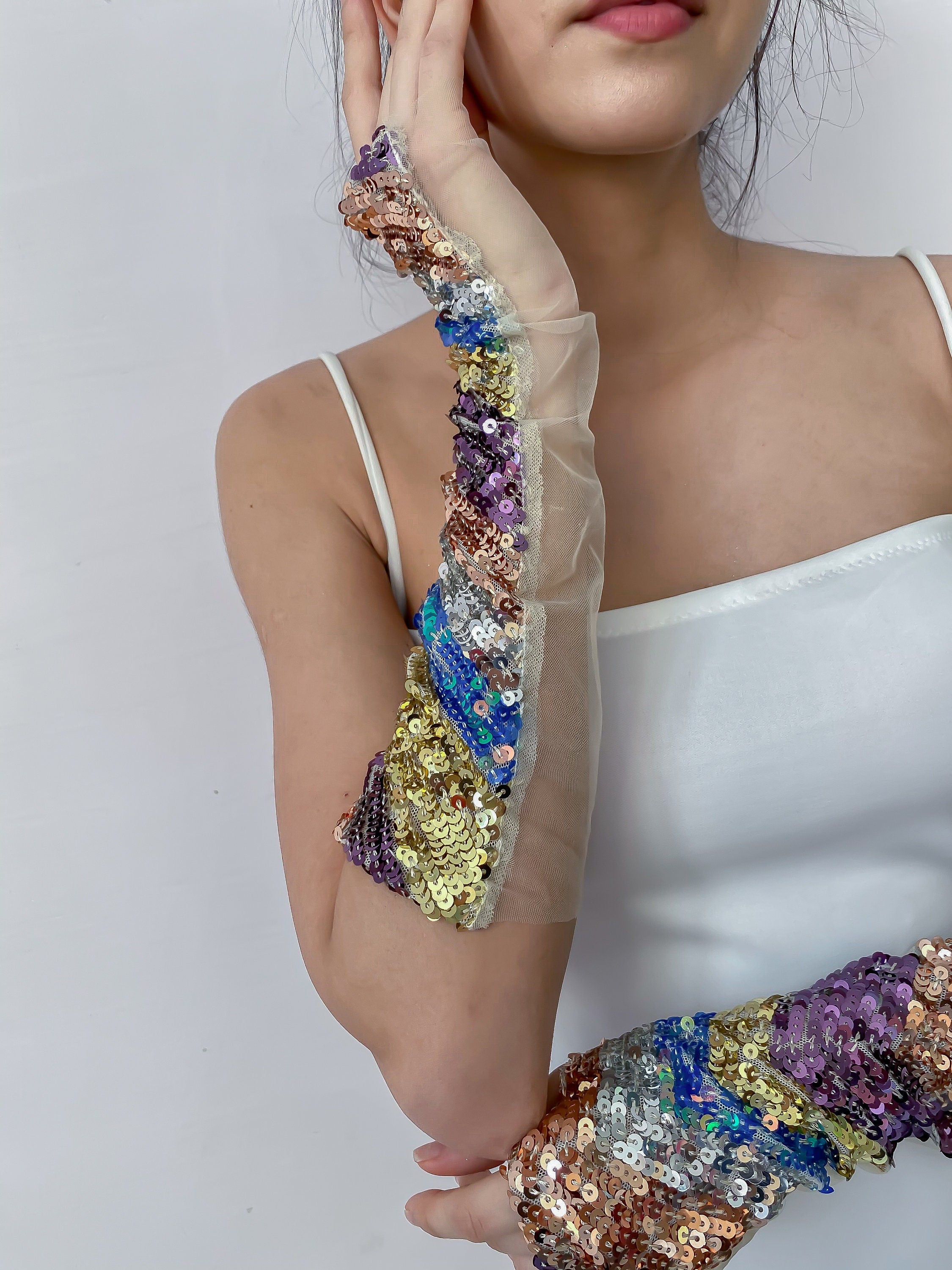 Chevron Disco Gloves