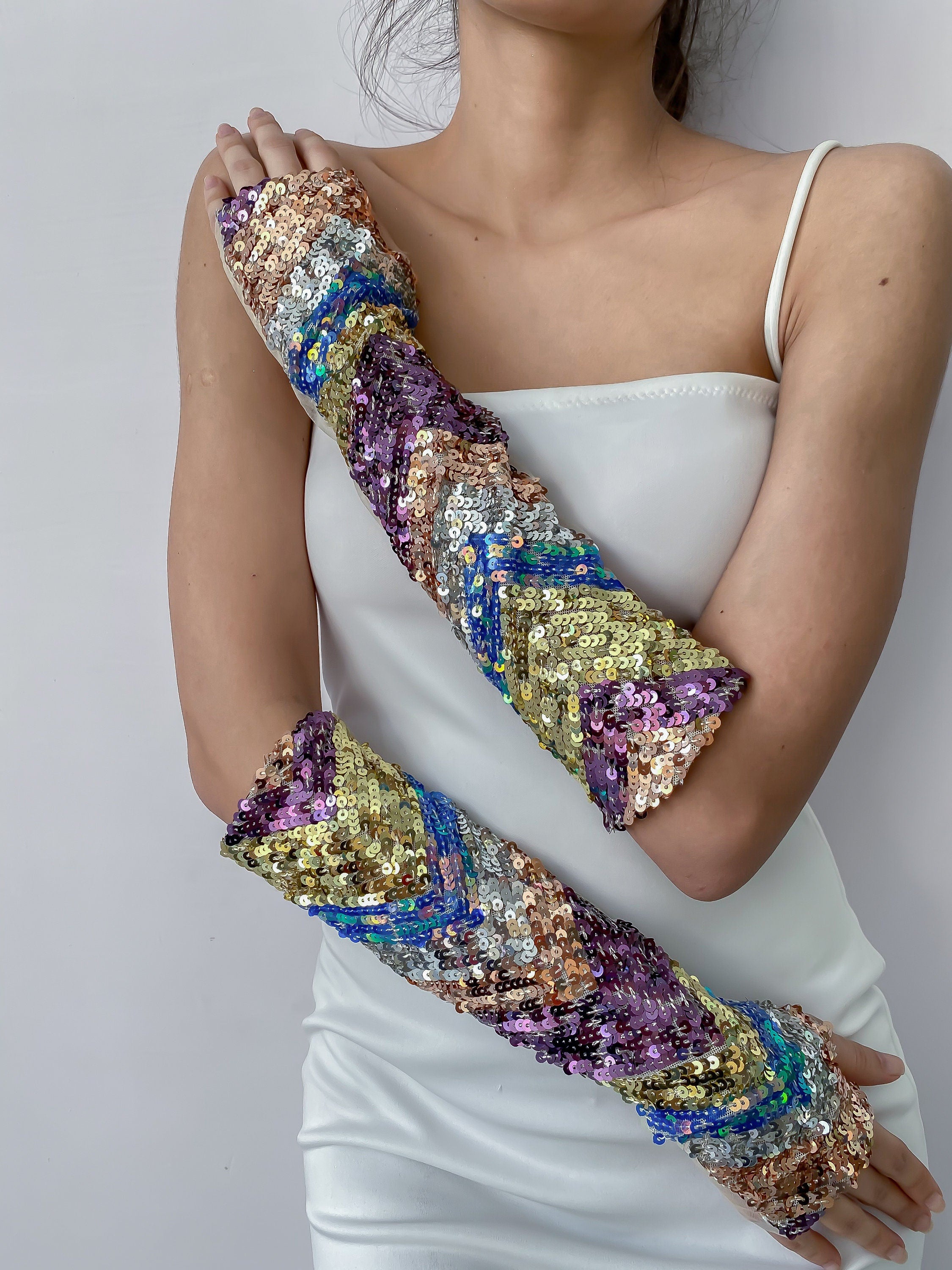 Chevron Disco Gloves