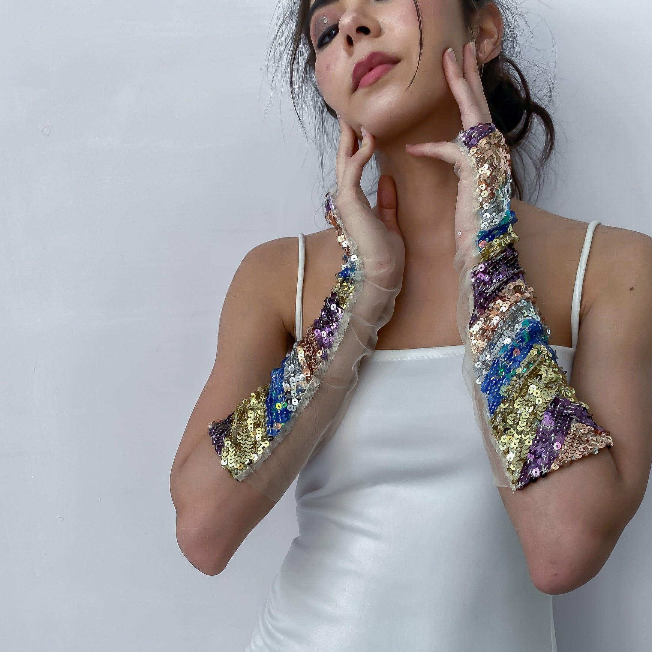 Chevron Disco Gloves
