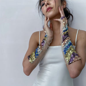 Chevron Disco Gloves