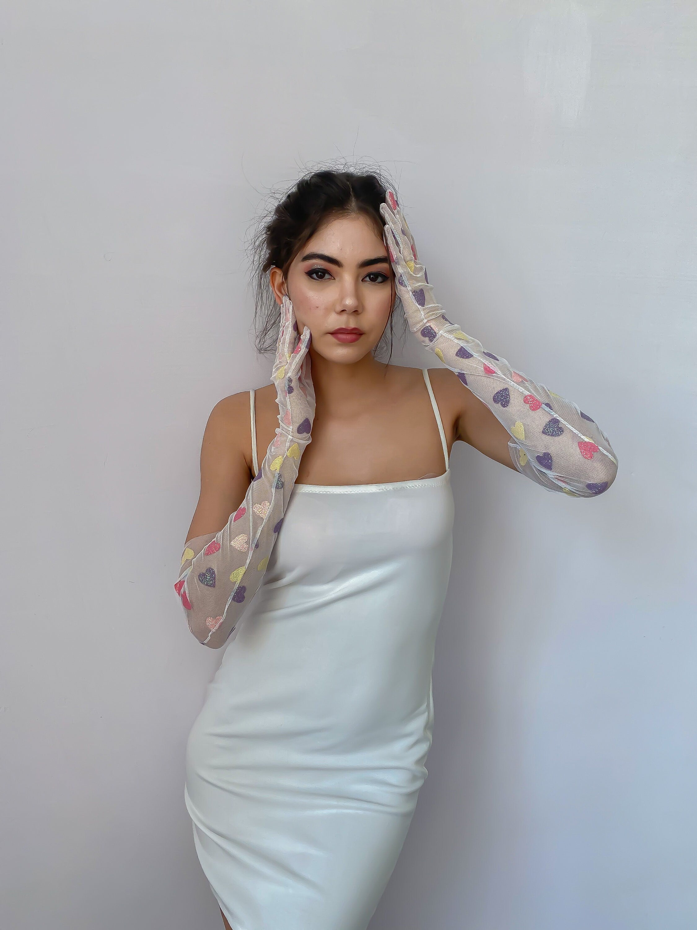 Rainbow Hearts Gloves