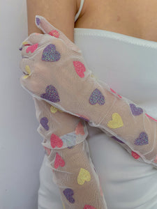 Rainbow Hearts Gloves