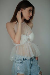 Esme Hearts Tulle Peplum And Bustier set